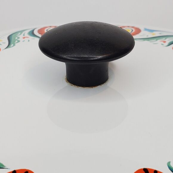 Berggren Vintage Swedish Folk Art Enamelware Pot with Lid - Picture 3 of 14